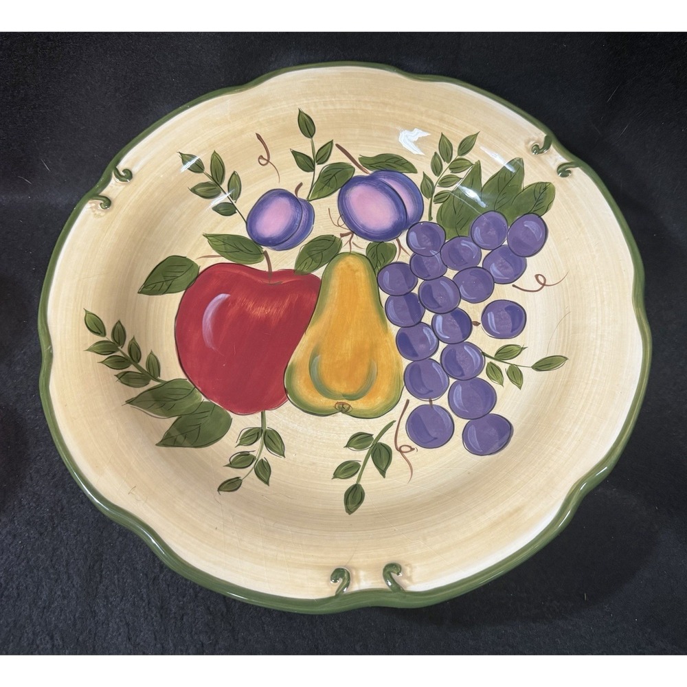 Home Trends ~ Granada ~ 15" Round~ Vintage ~ Apple, Pear And Grapes